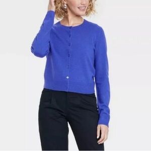 A New Day Blue Button Front Cardigan Size M